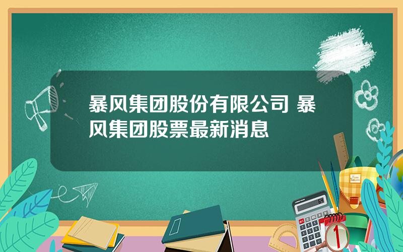暴风集团股份有限公司 暴风集团股票最新消息